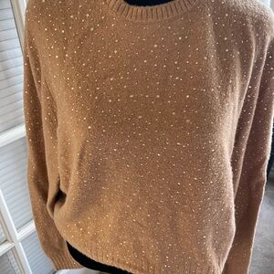 J. Crew Tan Sweater with Glitter Details